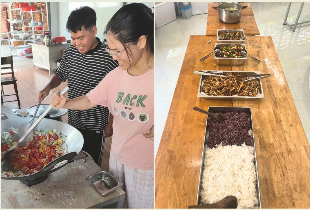 Từ bếp đến bàn ăn thiền sinh